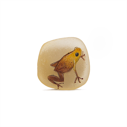 Yellow Frog Painted Stone