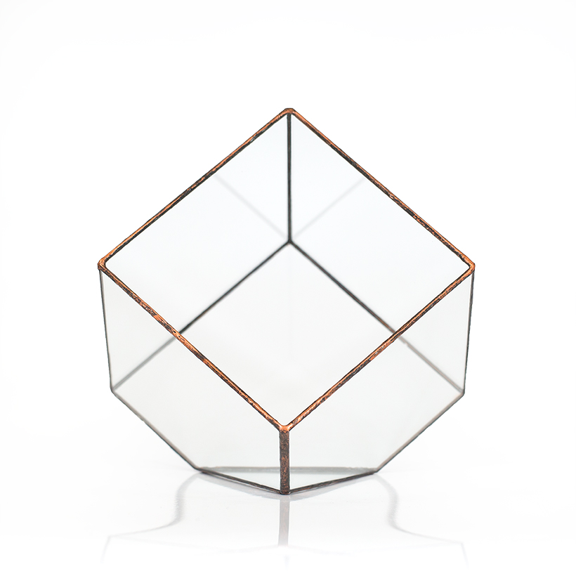 Tipped Cube Terrarium (Copper, Large)