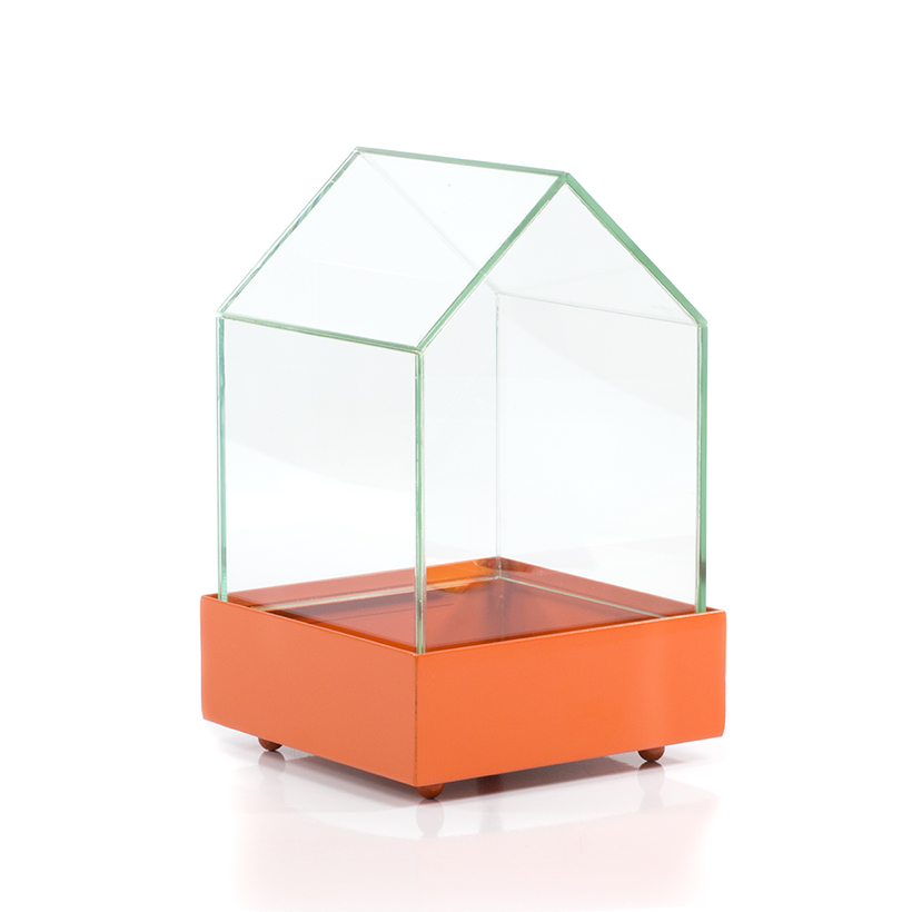 Glass House Terrarium in Orange Base