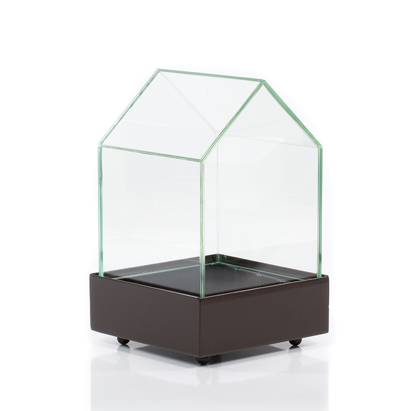 Glass House Terrarium in Brown Base