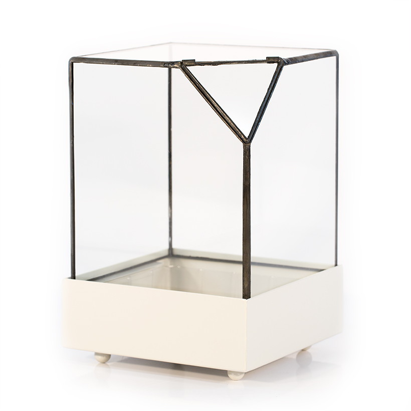 Ventilated Cube Terrarium in Beige Base