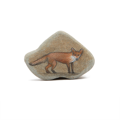 Fox Painted Stone
