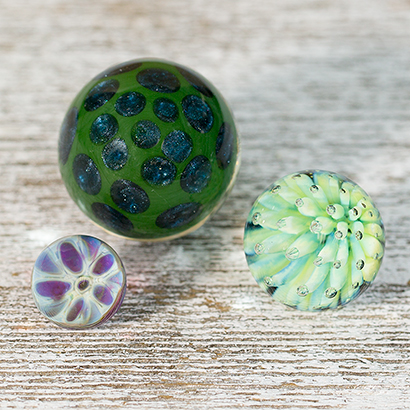 Swirl, Honeycomb, Bubble Implosion Marbles